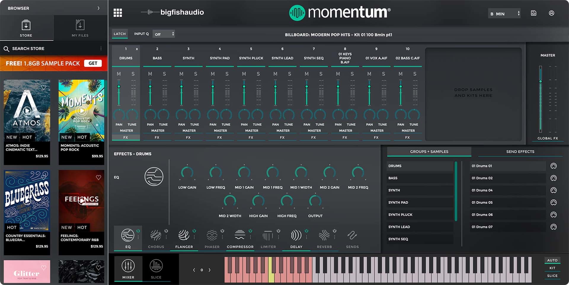 Momentum Mixer and E-Commerce Screen