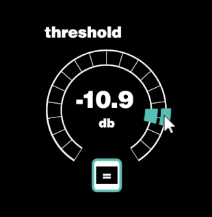 Animated knob component demonstrating arc interaction and value display