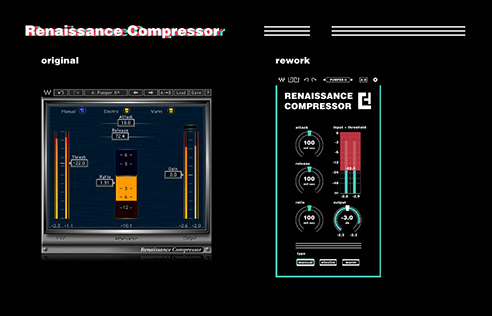 Renaissance Compressor: original wide layout vs. compact redesign